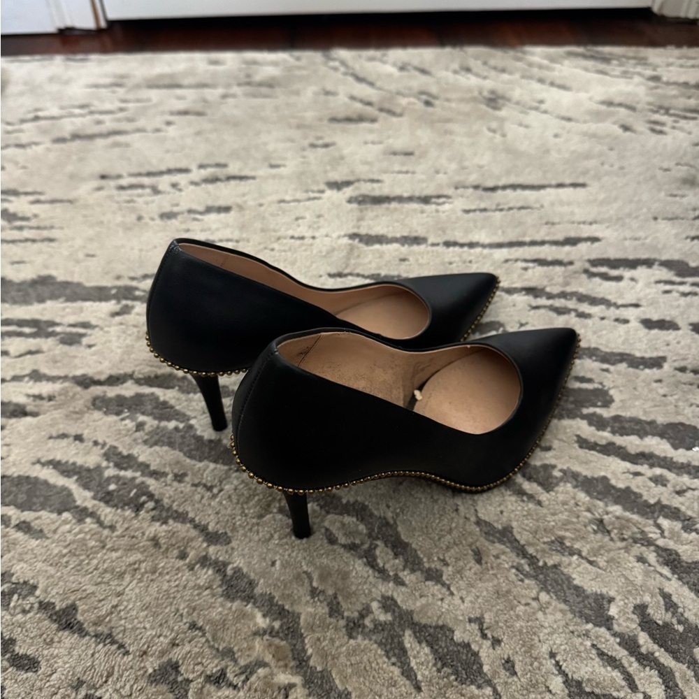 Coach Women's Black Pointed Toe Pumps - Picture 3 of 4